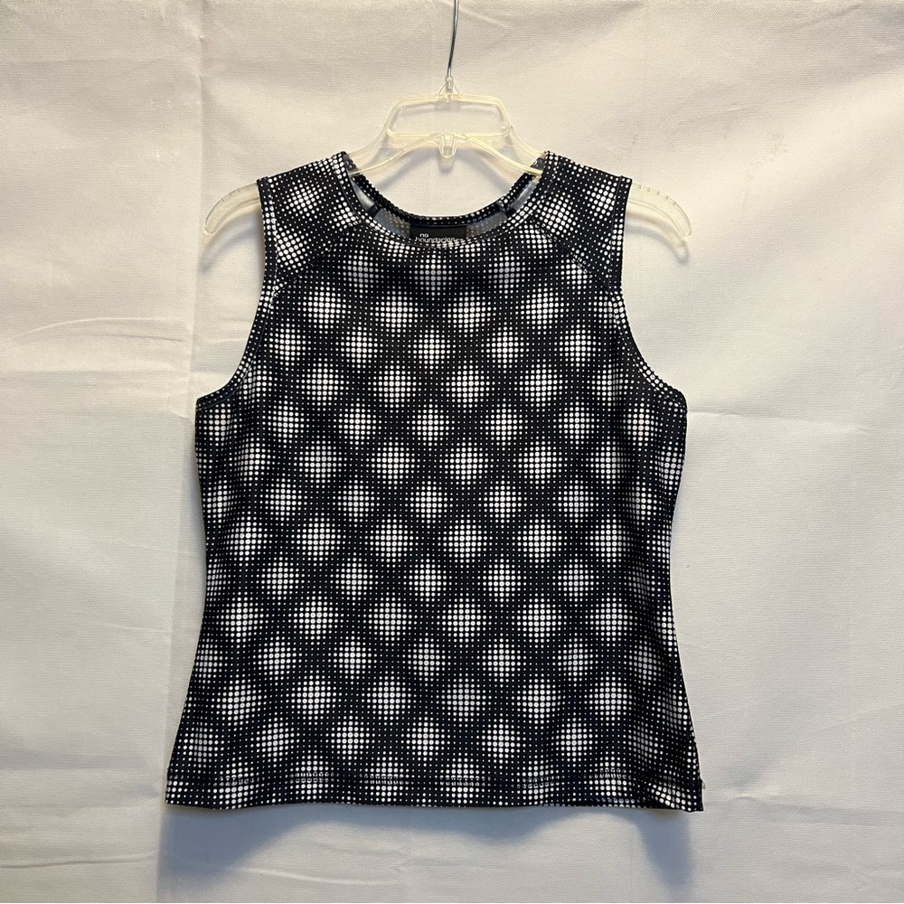 No Boundaries Black and White Dot Tank Top - Sz L (Juniors)